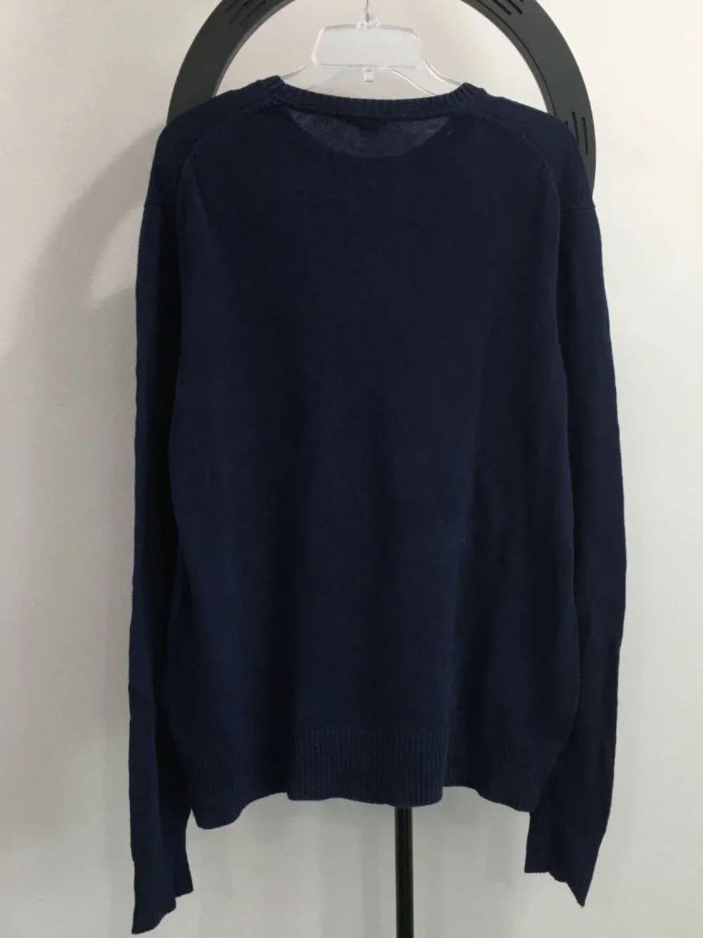 J CREW Crewneck Blue Linen Blend Knit Long Sleeve Pullover Sweater